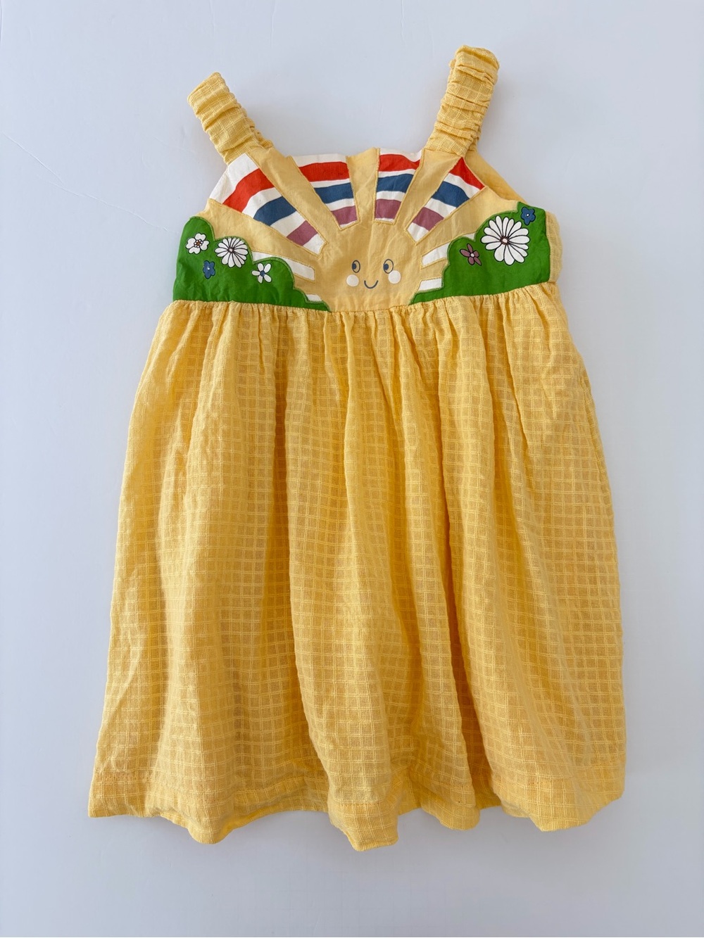 MAX Girls Yellow Sunshine Summer Dress 100% Cotton Size 7-8Y